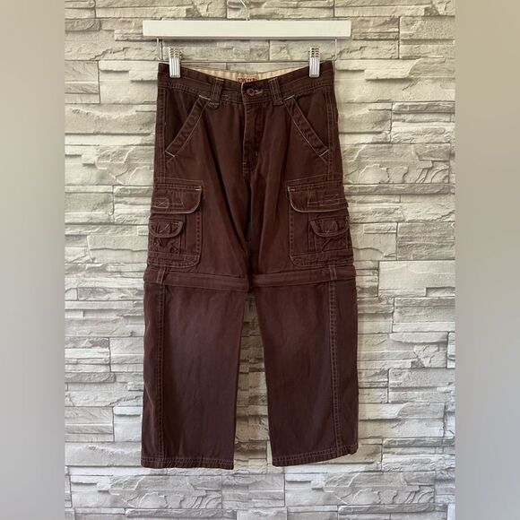 Carter’s || Vintage 90’s Burnt Chocolate Brown Cargo Boy Shorts Retro Pants Sz 7 - Picture 1 of 9